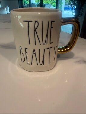 Rae Dunn Disney Belle “TRUE BEAUTY” Mug | Beauty and the Beast | Gold Handle